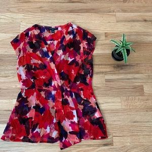 Banana Republic Floral Wrap Blouse